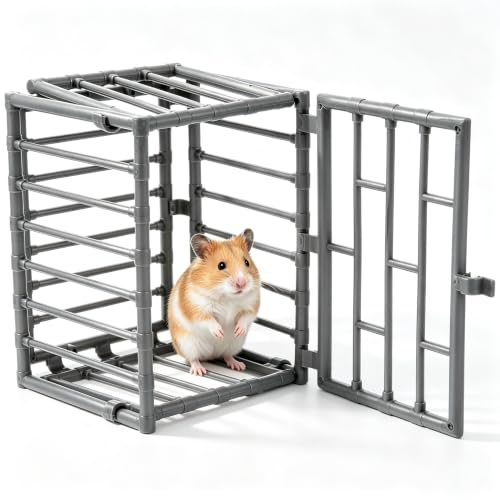Toyvian Miniature Pet Cage, 2Pcs 1:12 Scale Dollhouse Animal Crate