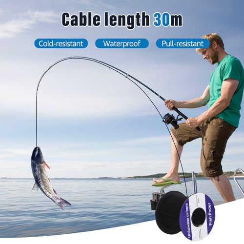 Wohuole 7 Inch Underwater Fishing Camera With Lcd Monitor,Wohuole Portable Fish Finder Camera Hd 1000 Tvl 12Pcs White Led Waterproof Ip68 Camera 30M Cable For Ice Lake Sea Boat Kayak Fishing thumb #4