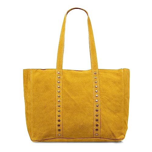 Firenze Artegiani. Alonte bolso de hombro mujer. Piel auténtica Gamuza. 38x12x30 cm. Color: Camel