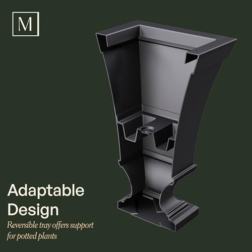 Mayne Inc. Vienna 25in Tall Urn Planter - 2pk - Black - 16in L x 16in W x 25in H - with 3 Gallon Built-in Water Reservoir (7892-B) by Mayne - Image 4