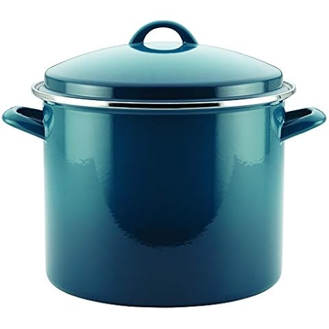 Rachael Ray Enamel on Steel Stockpot with Lid Cover