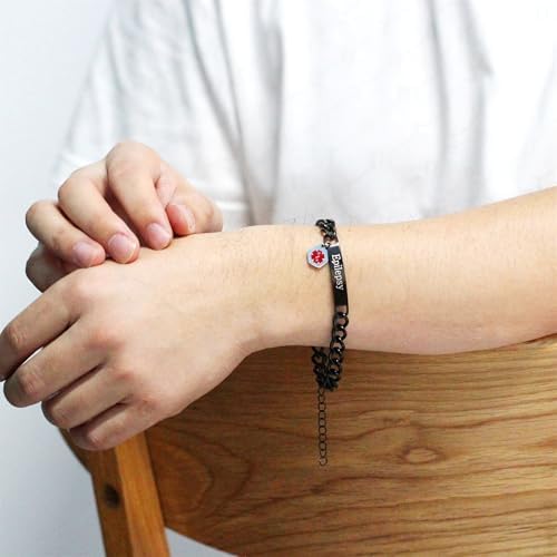 Internationales Medizinisches Alarm-Armband Zircobic – Für Ältere und ihre Familie – Edelstahl & Kubanische Gliederkette