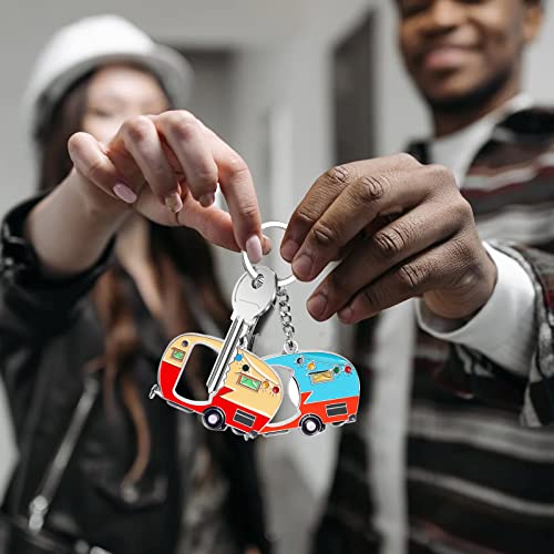 Domemit Cadeau pour Caravane, Décapsuleur Porte-Clés Ouvre Bouteille, Ouvreur de Bouteille de Bière en Métal, Cadeaux de Camping pour Hommes, Cadeau Anniversaire Homme, Cadeaux Petite Amie - 2 Pièces – vue 5