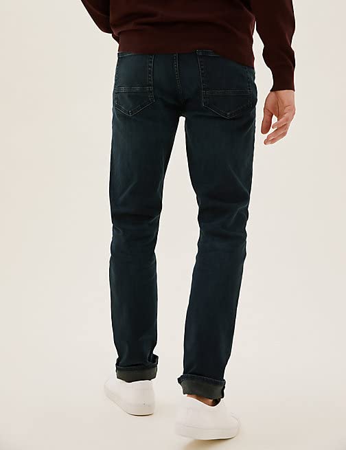 Image of Marks & Spencer Mens Light Wash Mid Rise Slim Fit Jeans