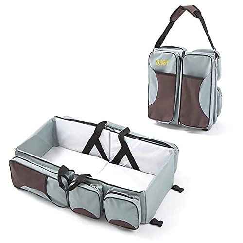 GLXZYX Bolsa De Pañales Impermeable para Mamá, Mochila para Pañales De Bebé, Bolsa De Momia, Bolsas De Equipaje De Viaje De Gran Capacidad, Bolsa De Viaje Plegable Impermeab(Color:Gris)