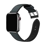 [Hochwertige Handwerkskunst] Die ausgewählte obere Lederoberfläche macht das Erscheinungsbild dieser Uhr modischer und eleganter. Der weiche Silikonboden sorgt für ein besseres Erlebnis und verletzt Ihr Handgelenk nicht. Es kann zu verschiedenen Anlässen oder Sportarten getragen werden.