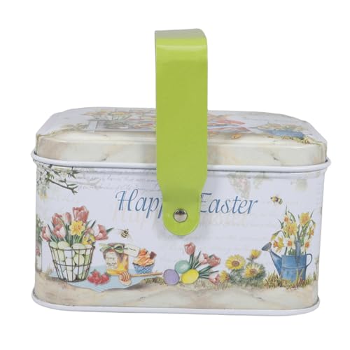 Ciieeo Lata De Té De Porcelana Caja De Dulces Galletas De Pascua Diseño Animado Práctica