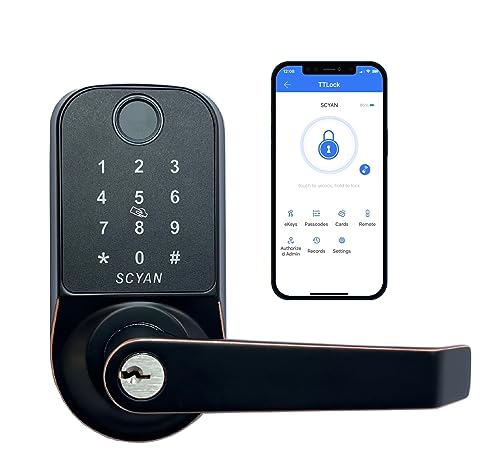 Smart Deadbolt Lock, SCYAN D1 Deadbolt With Touchscreen Keypad, Keyless Entry Door Lock, Auto Locking, For Home, Airbnb, Rental House (Satin Nickel - View #5