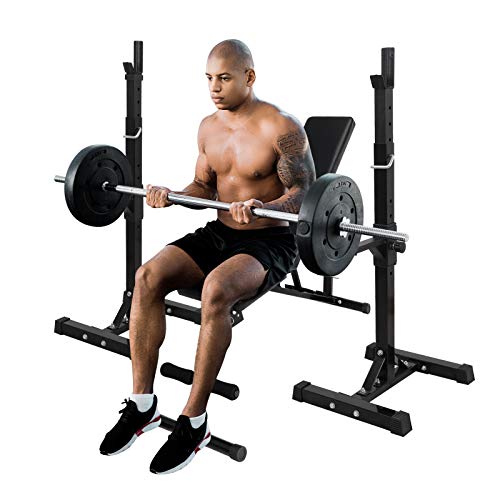 ZENY Pair of Adjustable Squat Rack Stand Barbell Rack Weight Lifting Stand Bench Press Rack Home Gym Equipment Dumbbell Racks Stands 41-66in 550 LBS Capacity