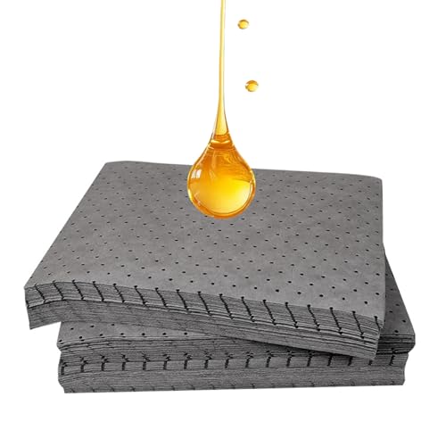 30 Stück Universelle Ölsaugtücher Ölbindematte Saugmatte Ölabsorbierende Matten für Werkstatt Verschüttete Flüssigkeiten auf Öl und Wasserbasis