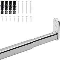 vasalat Kleiderstange ausziehbar 60-90 cm, robust & vielseitig - ausziehbare Kleiderstange, Garderobenstange bis 20kg belastbar - Schrankrohr ausziehbar mit Halterung