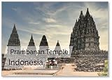 Kühlschrankmagnet, Motiv: Das weltberühmte hinduistische spirituelle Erbe namens Prambanan-Tempel von Yogyakarta unter dem Abendhimmel