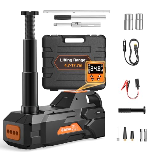 TaskStar Low Profile Electric Jack: 4.7' Min Height to 17.7' Max Lift, 5 Ton 12V Car Jack Kit...