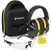 TRADESMART Shooting Ear Muffs, Protective Case, Gun Safety Glasses & Earplugs - UV400 Anti Fog & Anti Scratch with Microfiber pouch | Gun Range Ear Protection & Eye Protection for Shooting