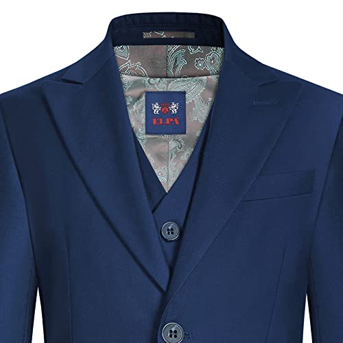 Elpa Elpa Boys' 3-Piece Tuxedo Suit Set Kids Peaked Lapel Tuxedo Slim Fit Formal Dresswear Child Blue Tuxedo Size 10 #TOP7