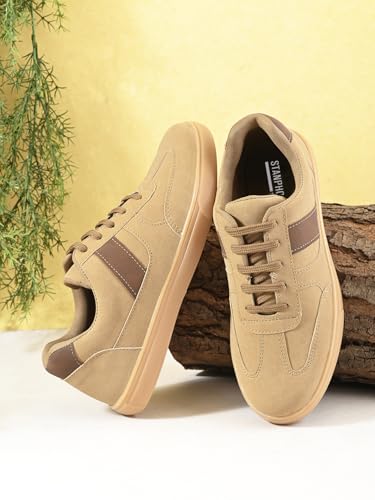 Image of STANPHORD Mens Tpkp 9620 Brown Men Brown Lightweight Comfort Insole Lace-up Sneakers