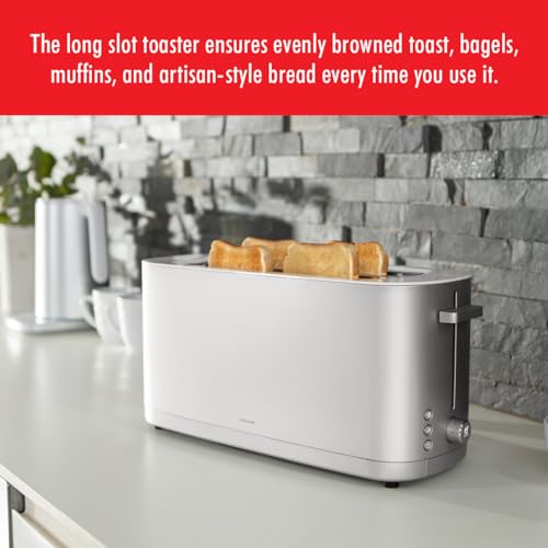 ZWILLING-Enfinigy-2-Long-Slot-Toaster-4-Slices-with-Extra-Wide-15-Slots-for-Bagels-7-Toast-Settings-Even-Toasting-Reheat-Cancel-Defrost-Silver ZWILLING Enfinigy 2 Long Slot Toaster 4 Slices with Extra Wide 15 Slots for Bagels 7 Toast Settings Even Toasting Reheat Cancel Defrost Silver