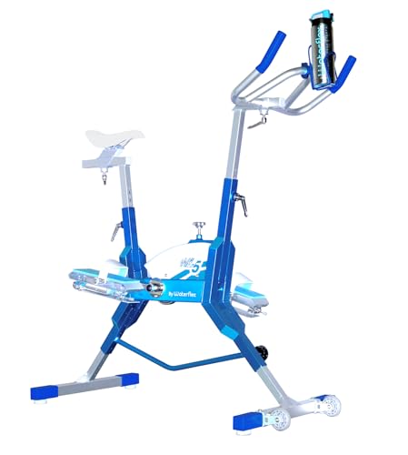 Aquabike Aluminium WR5 WX-WR5A - Vélo Piscine Spinning - Résistance Hydraulique - Réglages Mécaniques - Utilisation Pieds Nus - Prof. 1,1-1,6m - WX Water Flex Water...