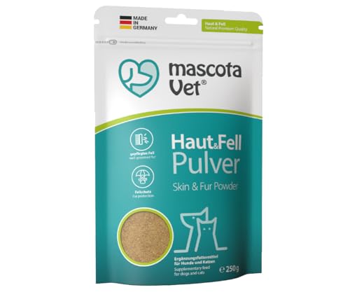 mascota Vet - Haut & Fell Pulver – Mit Insektenprotein & Kräutern, Unterstützung bei Fellwechsel, für glänzendes Fell & gesunde Haut, ideal für Hunde & Katzen