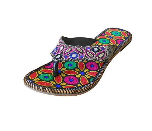 Pantoufles indiennes en cuir fait main brodé élégance artisanale
