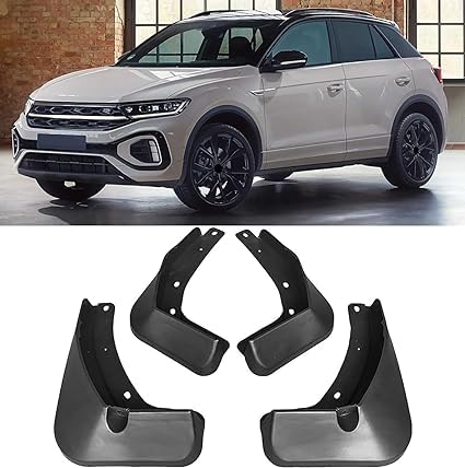 AnJWen Car Mud Flaps Fender for VW T-ROC R-Line 2019 2020 2021 2022, Mudflaps Splash Guards Front Rear Wheel Protectors Fender Car Mudguards（pack of 4）