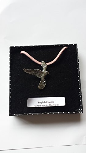 Collier Kestrel pendentif en étain fait main cadeau idéal 41 cm rose