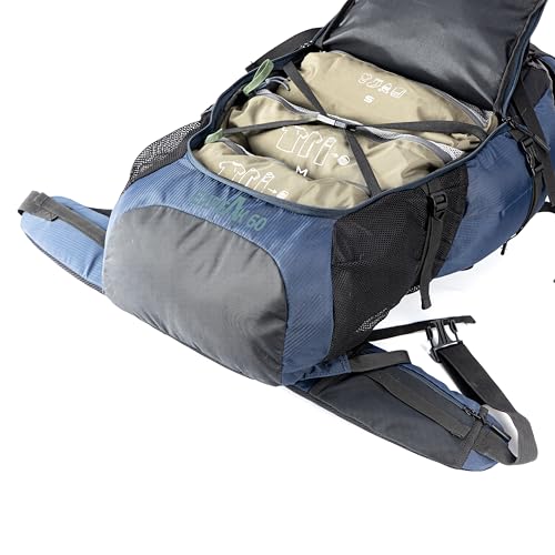 Image of TRIPOLE Expeak 60L Rucksack Bag for Men & Women | Front Opening, Laptop Compartment & Raincover | Trekking, Hiking & Backpacking
