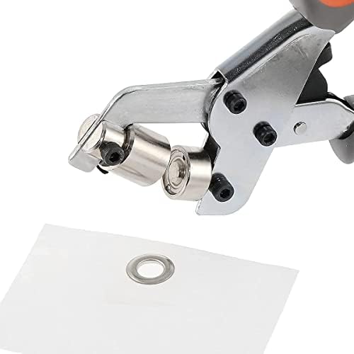 10,5 mm Handlochzange mit 500 silberfarbenen Ösen, Handpresse