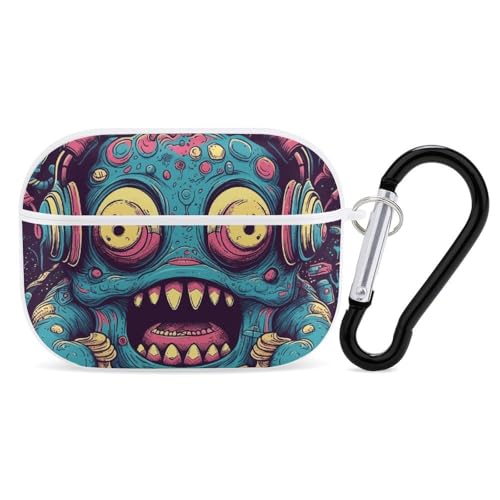 Airpod Pro ��2����/��1���� Love Music Monster �P�[�X�J�o�[ �ϏՌ��ی�P�[�X �L�[�`�F�[�������O�t�� ���h�~ �n�[�h PC �t���h���b�v �w�b�h�t�H���P�[�X �j�����p �z���C�g