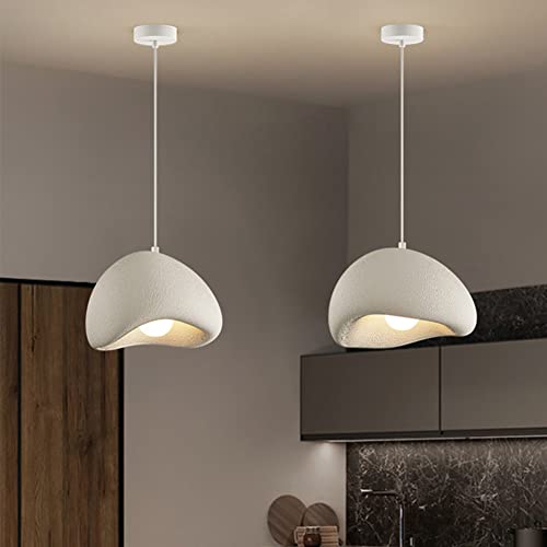 Ottoson Scandinavian Pendant Lighting Modern Minimalist Dining Room Light Fixture Ceiling White Concrete Cement Look Pendant Light Bird Nest Desgin Chandelier - 19.6" #TOP4