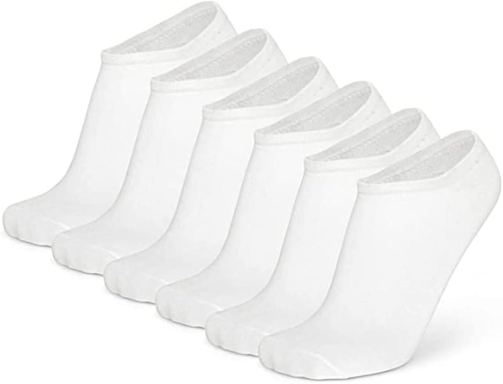 Pack of 6 Pairs of Mens White Ankle Socks Size 611 White Trainer Socks