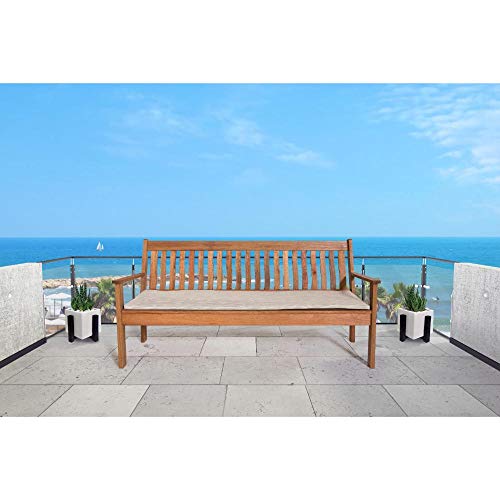 Banco Em Madeira Namoradeira Robust Estofado - Bege