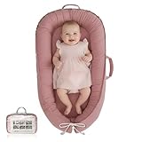 Baby Lounger - Infant Lounger for Newborn 0-24 Months, Pure Cotton Breathable Baby Nest Lounger, Newborn Essentials for Baby Boys & Girls, Portable Baby Lounger for Home and Travel