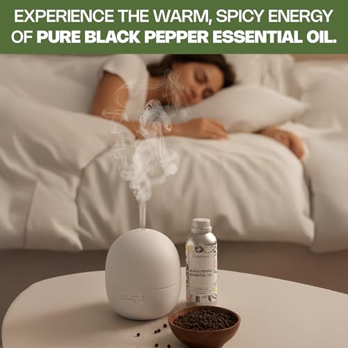 Image of VedaOils Black Pepper Essential Oil 100ml | 100% Pure Black Pepper Oil for Aromatherapy, Massage & Pain Relief | Therapeutic Grade Warm, Spicy Oil for Diffusers & Wellness