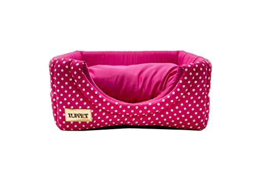 Cama e Toca Luppet 2 em 1 com almofada para cachorro ou Gato Rosa Poa G