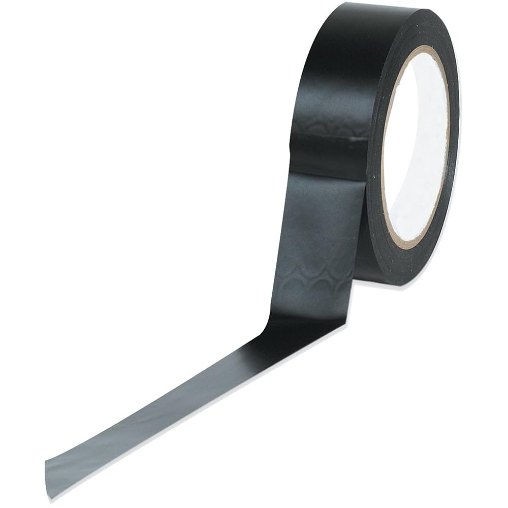212 Main 1 in. x 36 yards Black Solid Vinyl Safety Tape - Case of 48