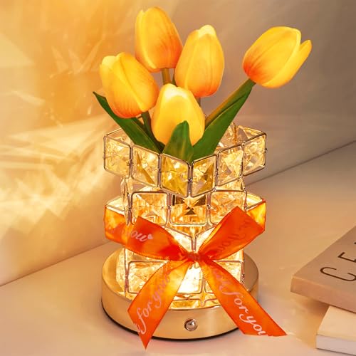 Image of Gifts for Women - Tulip Flower LED Table Lamp, Cordless Touch Night Light, 3 Color Dimmable, Birthday Mother's Day Valentine's Christmas Gift for Mom, Wife, Girlfriend