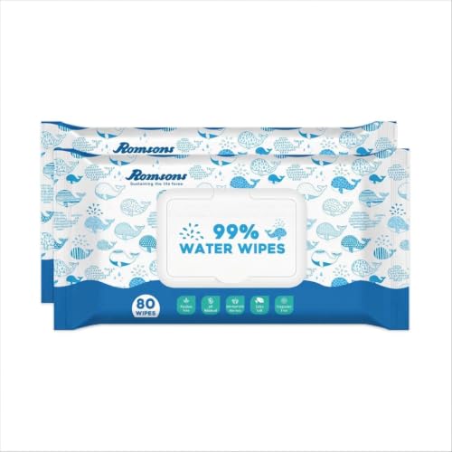 Image of Dignity 99% Water Wipes Enriched with Aloe Vera and Extra Soft, 150 x 200 mm (Pack of 2) 160 Wipes
