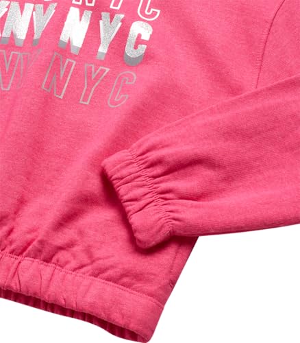 Image of DKNY Girls Sweatpants Set - 2 Piece Active Fleece Girls Sweatshirt and Jogger Youth Kids Sweatpants Matching Set (4-16)
