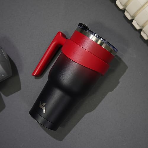 Image of Konokyo 40 oz Tumbler with Handle and Straw, Insulated Travel Mug