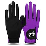 FINGER TEN Reithandschuhe Damen Touchscreen Sommer Reithandschuh Unisex Erwachsene Ladies Handschuhe Reiten Grip Reiter Fahrradhandschuhe für Reitsport Radfahren Damenreithandschuh Sports (Violett, M)