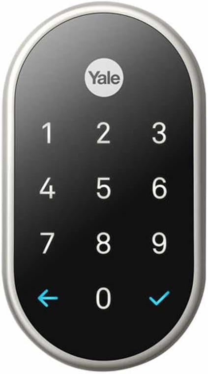 Google Nest x Yale Lock - Tamper-Proof Smart Lock for Keyless Entry - Keypad Deadbolt Lock for Front Door - Satin Nickel