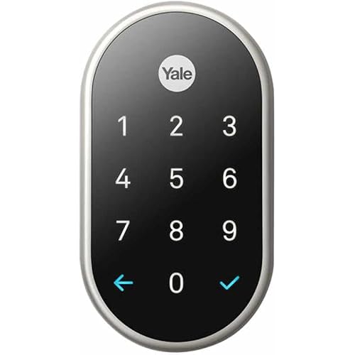 Google Nest x Yale Lock - Tamper-Proof Smart Lock for Keyless Entry - Keypad Deadbolt Lock for Front Door - Satin Nickel