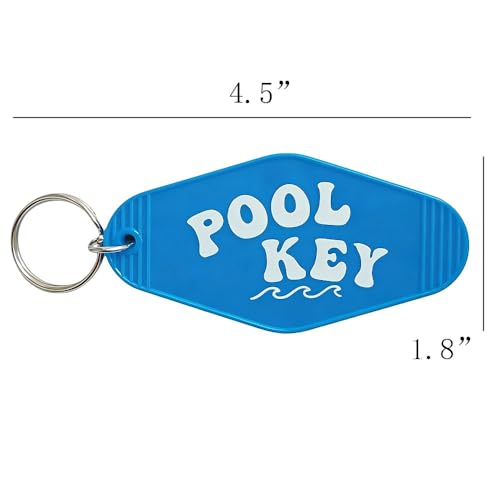 Image of Pool Key Keychain Plastic Vintage Motel Keychain Key Tag Pool Accessories for Women Men