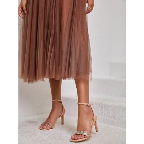 Womens Sandals Glitter Strappy High Heels Sandals Stiletto Heeled Sandals Ankle Strap Heels for Women Party Wedding Daily Wear Prom Sandals Shoes3