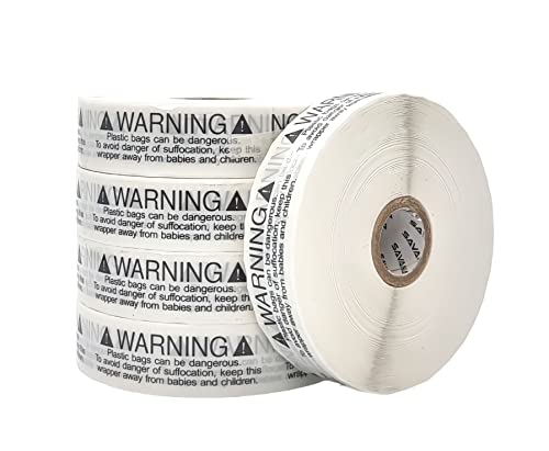 1000 Transparent Safety Suffocation Warning Stickers for Pla
