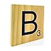 Original Way Letra B Scrabble de Madera Ecológica - 15x1.5x15 cm - Disponible el Alfabeto Completo - Acabado Letra Decorativa con Gancho Trasero para Colgar - Crack Hogar