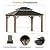 Modern Shade Wood Gazebo 11' x 13', Cedar Framed Wooden Gazebo with Double Galvanized Steel Roof, Permanent Hardtop Gazebo with Sturdy Hooks for Garden, Backyard Patio and Deck