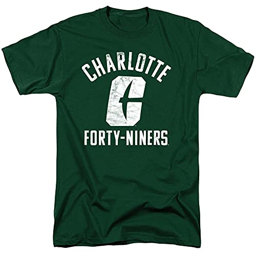 University of North Carolina at Charlotte Official Forty-Niners Logo Unisex Adult T-Shirt Hunter Green Small