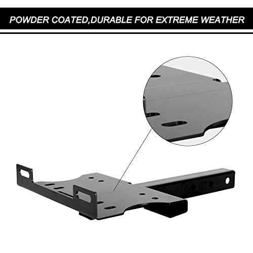 Fieryred Hitch Winch Mounting Plate With 2" Receiver, Trailer Winch Mount Bracket Fit For Atv Utv Truck #TOP4